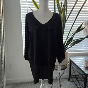 ALYX Black Quarter Zip Flowy top. Size 0X. New.